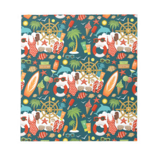 vacation summer party beach pattern  notepad