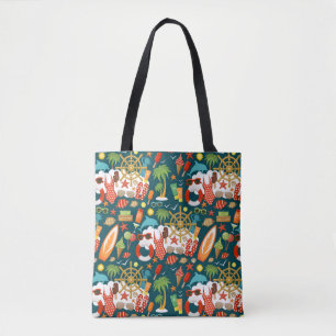 vacation summer party beach pattern tote bag