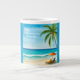 Vacation,Sun Sand and Serenity my Happy Place Large Coffee Mug