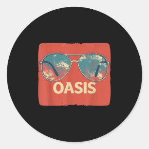 Vacation Sungles With Cool Oasis Statement  Classic Round Sticker