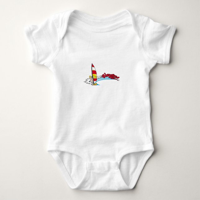 vacation surfing baby bodysuit (Front)