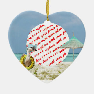 Vacation Time Goose Beach Scene Photo Frame Ceramic Tree Decoration