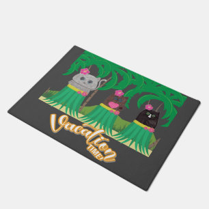 Vacation Time Hula Kitty  Doormat