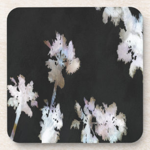 Vacation Tropical Palms Artistic Watercolor Silhou Coaster
