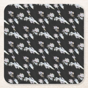 Vacation Tropical Palms Artistic Watercolor Silhou Square Paper Coaster