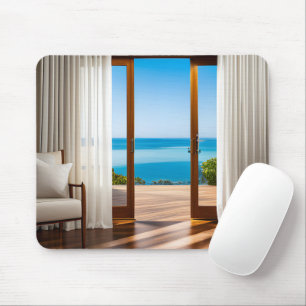 Vacation Tropical View In Doorway Mouse Pad