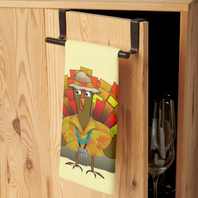 Vacation Turkey Thanksgiving Tea Towel (Thirds Fold)