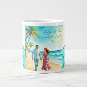 Vacation, Where the Sea meet the Soul Large Coffee Mug