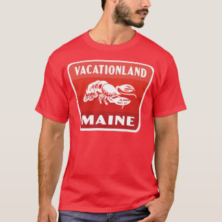 Vacationland Maine Retro Badge Red T-Shirt