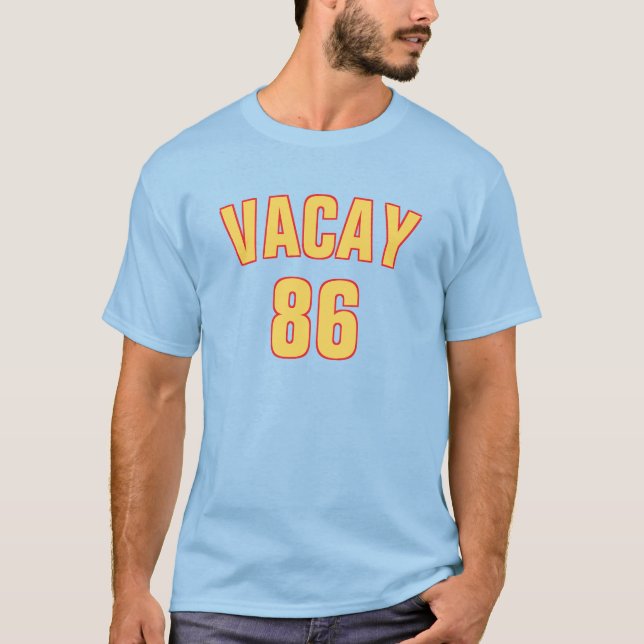 Vacay 86 Yellow Summer Vacation Game Grumps Meme T-Shirt (Front)