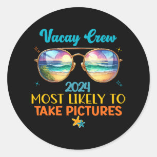 Vacay crew 2024 classic round sticker