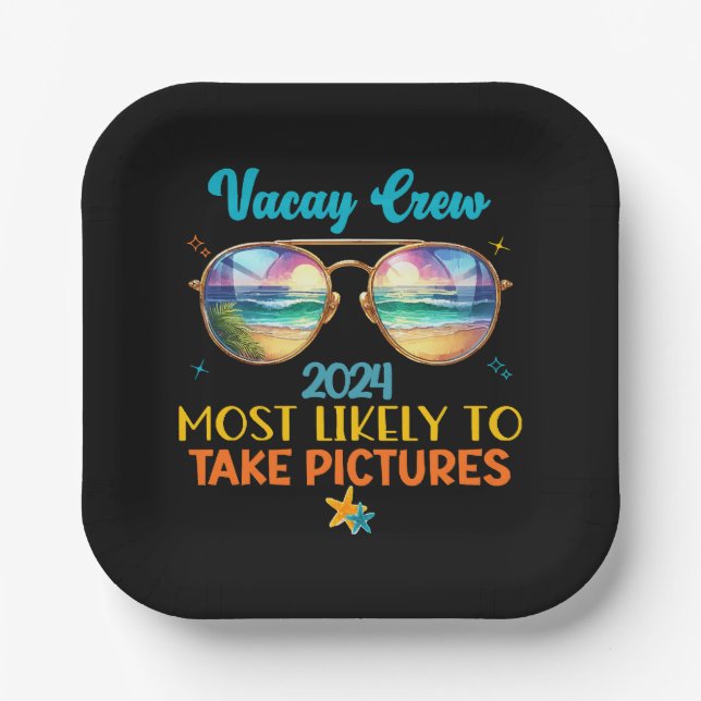 Vacay crew 2024 paper plate (Front)