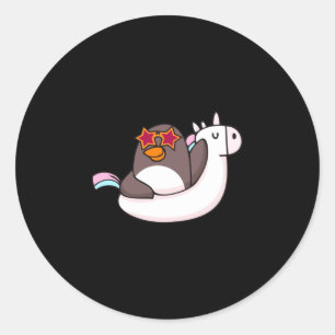Vacay mode animal cute penguin lover family classic round sticker