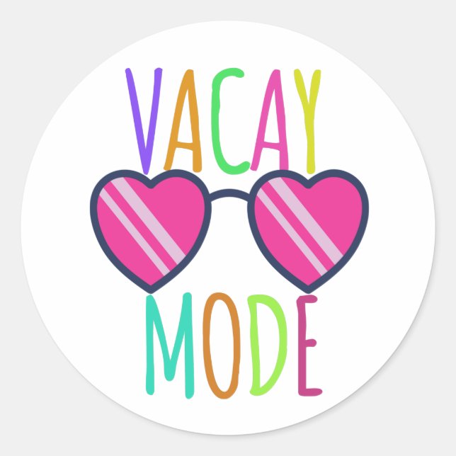 Vacay Mode Classic Round Sticker (Front)