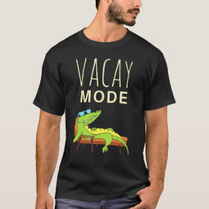 Vacay Mode Croc0dile With Sunglasses Black T-Shirt