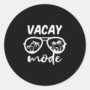 Vacay Mode Cruise Summer Getaway Family Vacation B Classic Round Sticker