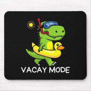 Vacay mode cute dino funny family vacation mouse pad