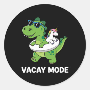 Vacay Mode Cute Dinosaur Family Vacation Classic Round Sticker