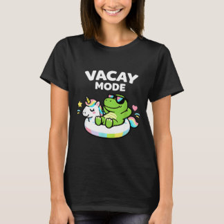 Vacay Mode Cute Dinosaur Unicorn Float Vacation T-Shirt