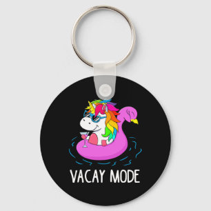 Vacay Mode Cute Unicorn Funny Family Vacation Gift Key Ring