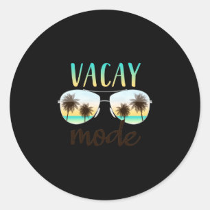 Vacay mode cute vacation summer cruise getaway classic round sticker