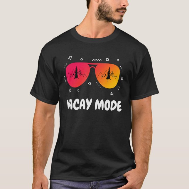 Vacay Mode Cute Vacation Summer Family  Hiking Mou T-Shirt (Front)