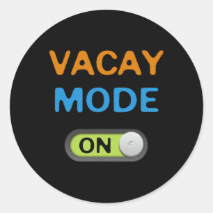 Vacay Mode On Beach Palms Cruise Vibes Summer Time Classic Round Sticker