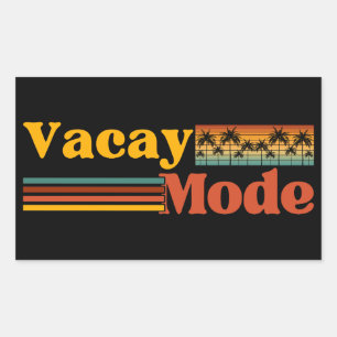 VACAY MODE PAL TREE FAMILY VACATION RECTANGULAR STICKER