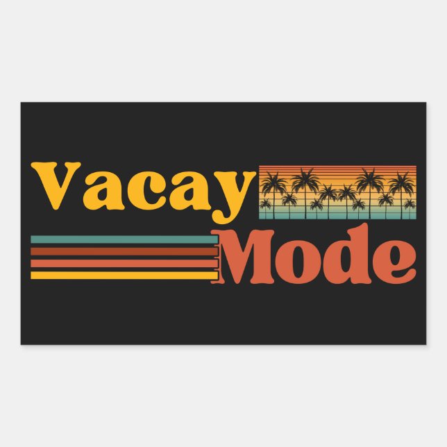 VACAY MODE PAL TREE FAMILY VACATION  RECTANGULAR STICKER (Front)