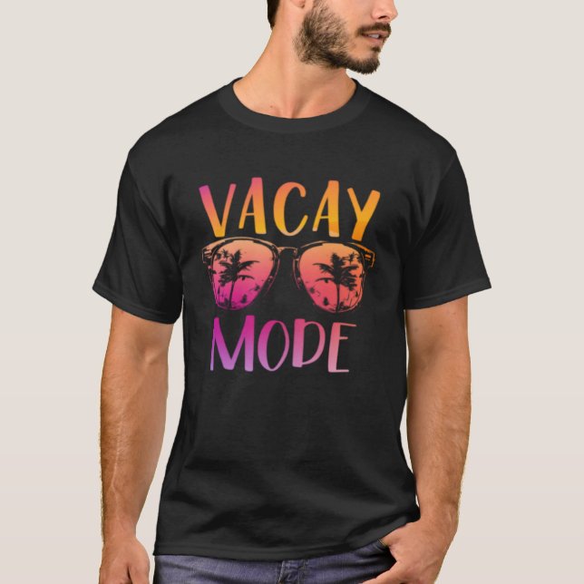 Vacay Mode Retro Vacation Summer Cruise Holiday Va T-Shirt (Front)
