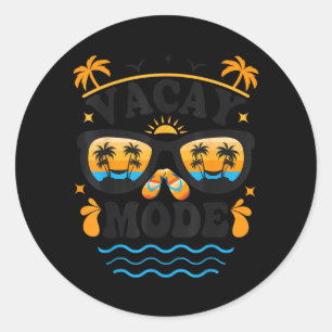 Vacay Mode Shirt for Summer Cruise Holiday Group Classic Round Sticker