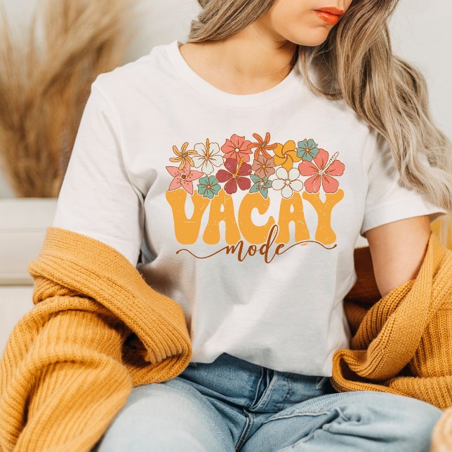 Vacay Mode Shirt Retro Flowers Vacation Tshirt (Creator Uploaded)