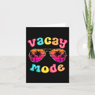 Vacay Mode Summer Vibes Sungles Retro Cute Girl Wo Card