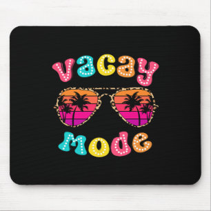 Vacay Mode Summer Vibes Sungles Retro Cute Girl Wo Mouse Pad