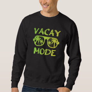 Vacay Mode Sunglasses Palm Trees Trip Tan Summer B Sweatshirt
