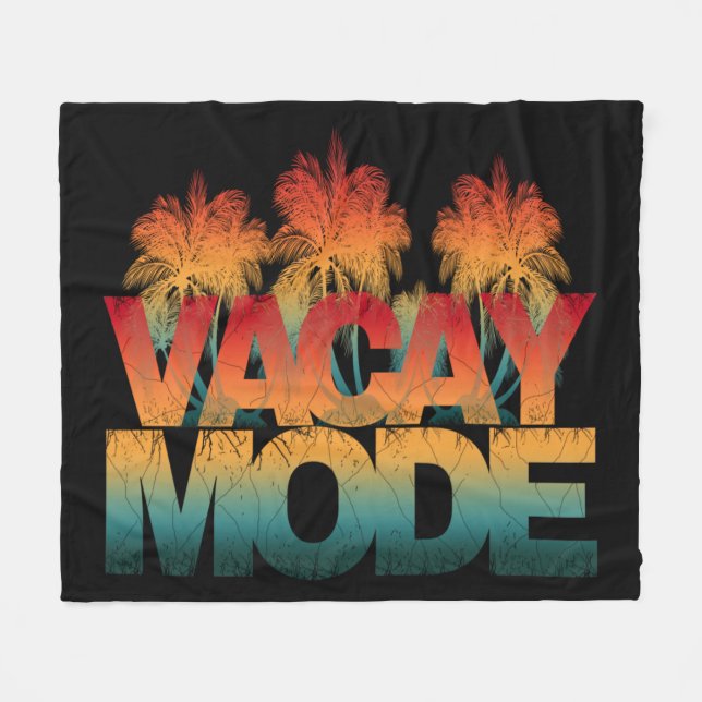 vacay mode sunset fleece blanket (Front (Horizontal))