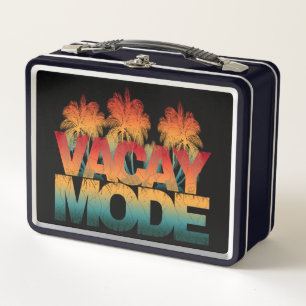vacay mode sunset metal lunch box