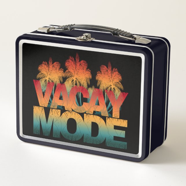 vacay mode sunset metal lunch box (Front)
