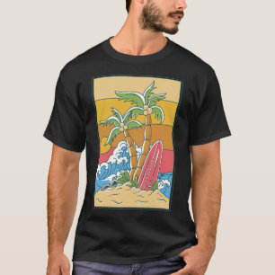 Vacay Mode Tropical Summer Vacation Sunset Retro T-Shirt