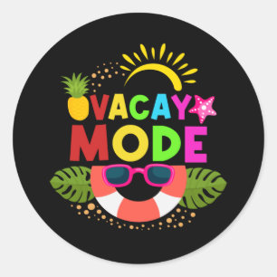 Vacay Mode Vacation Summer Cruise Getaway Beach Classic Round Sticker