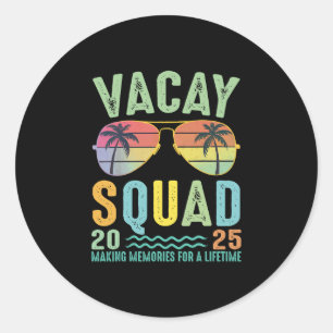 Vacay Squad 2025 Summer Family Together Cruise Tri Classic Round Sticker
