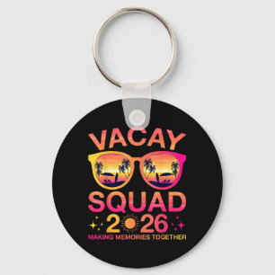 Vacay Squad 2026 Tropical Summer Matching Family Key Ring