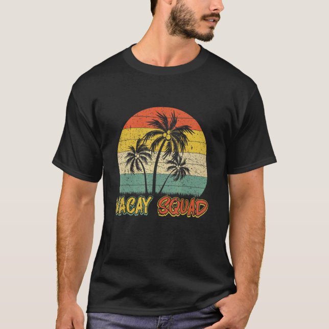 Vacay Squad Summer Vacation Family Trip Palm Trees T-Shirt (Front)