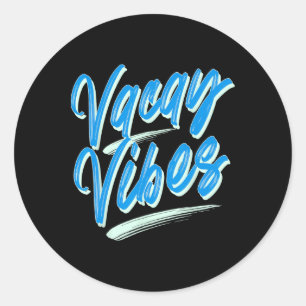 Vacay Vibes Family Vacation 2025 Tropical Summer T Classic Round Sticker