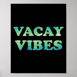 Vacay Vibes Tropical Beach Family Vacation Summer Poster