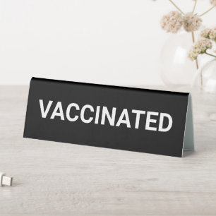 Vaccinated, black and white customisable