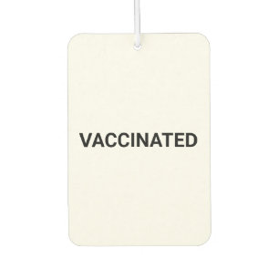 Vaccinated, black white customisable car air freshener