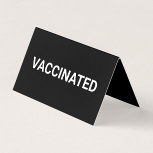 Vaccinated, black white customisable folded card