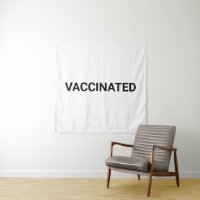 Vaccinated, black white customisable