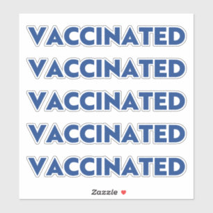 Vaccinated blue minimalist simple modern sticker